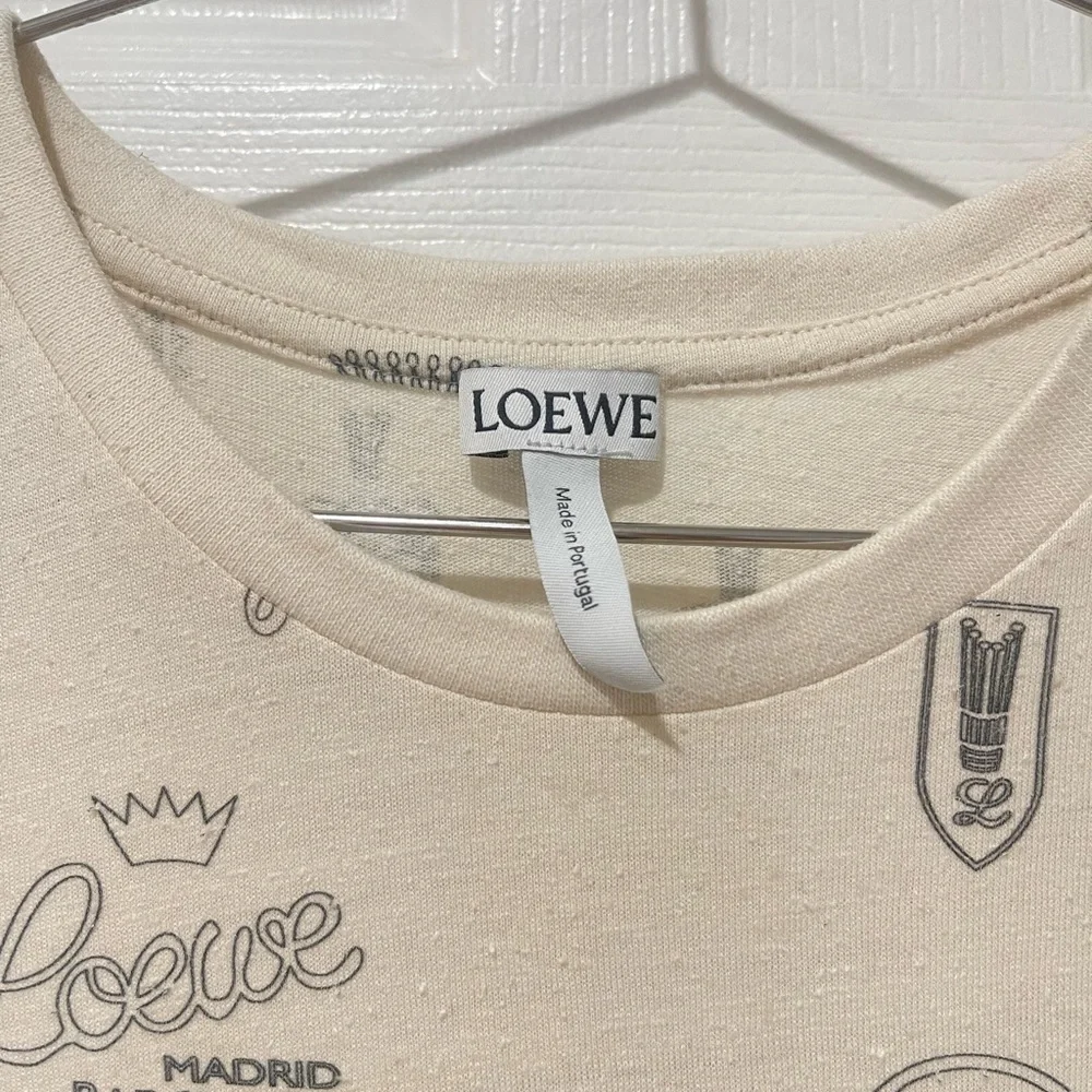 Loewe Beige Graphic Short Sleeve Tee - Picture 3 of 5